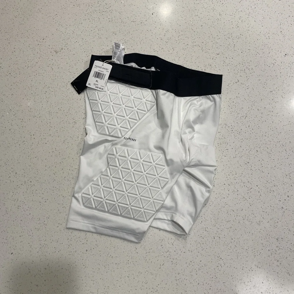 NWT $80 Men's XL Adidas Aeroready‎ Padded Football Shorts White IM3608